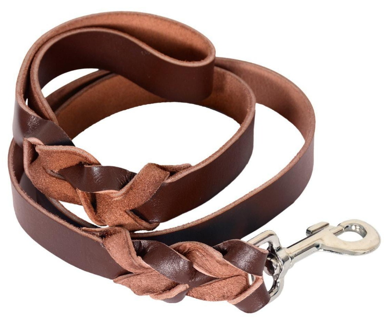 Brown Leather Dog Leash – Durable, Heavy-Duty & Comfortable Pet Leash for Small, Medium & Large Dogs