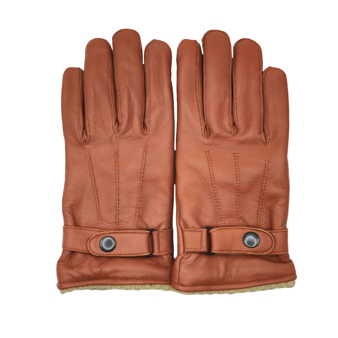 Women Winter Fashion Gloves - Made of Premium Sheep Leather - Fleece Insulation- Size Large - Touchscreen - Tanny Brown