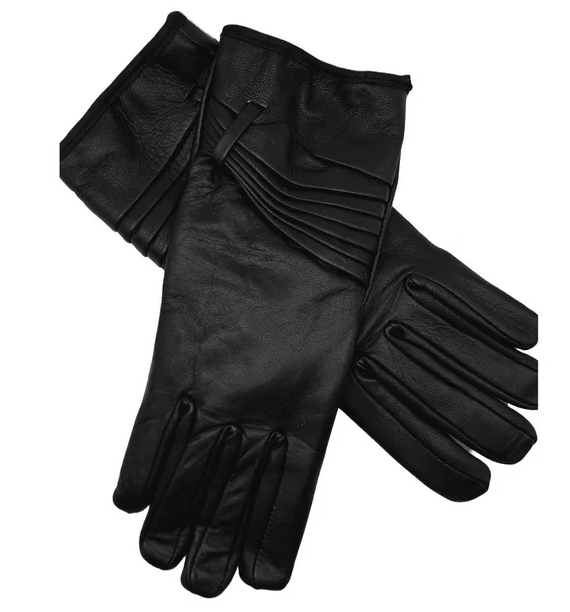 Women Winter Gloves - Premium Sheep Leather- Elegant Design- Fleece Insulated