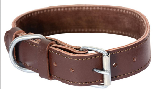 Brown Leather Dog Collar – Durable & Adjustable Pet Collar for Small, Medium & Large Dogs