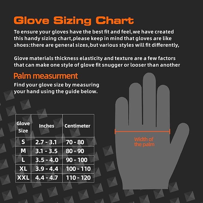 Nitrile Gloves Mechanic Gloves sizing